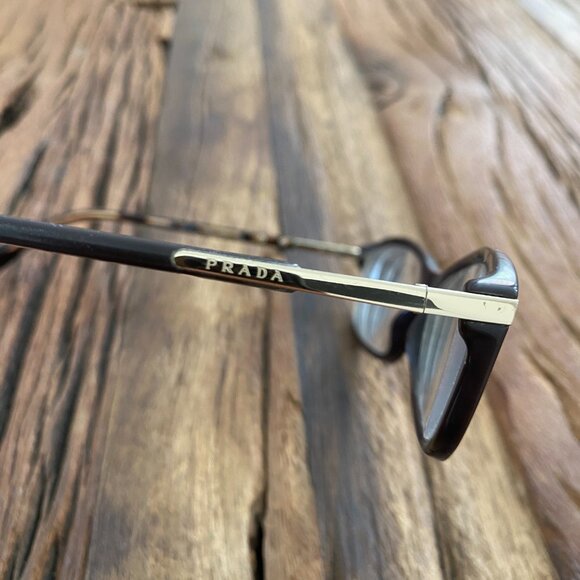 Prada Eyeglasses Brown Tortoise Gold VPR 04P 54-17-135 DHO-101 - Picture 5 of 12